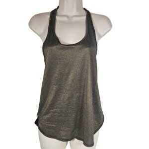 Lululemon Gold and Black Marled Tank Top Women's Size 2 Sleeveless Racerback